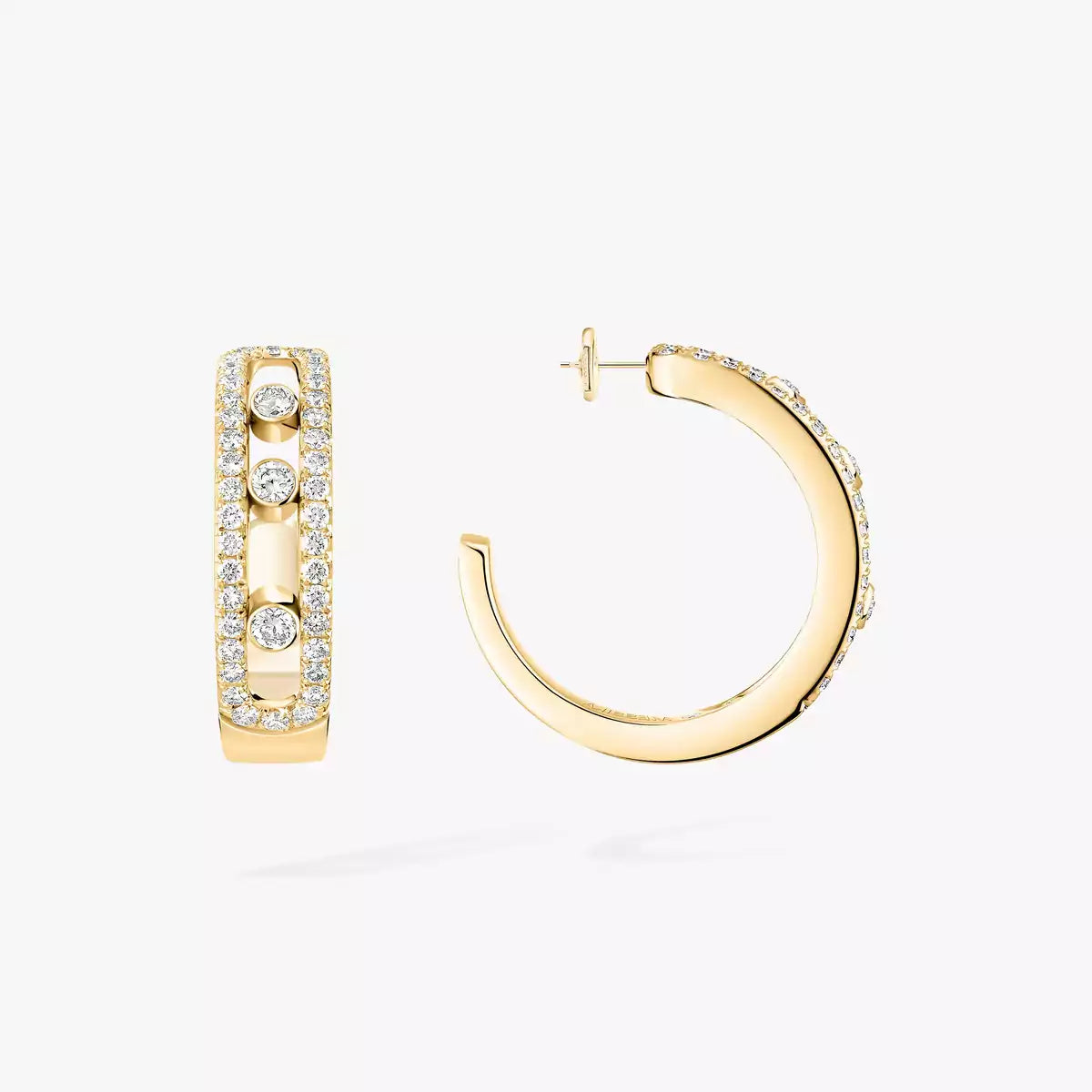 [Luxery]Diamond Pave_ Hoop Earrings Move