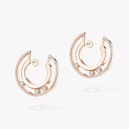 [Luxery]Move Romane Small Diamond Hoop Earrings