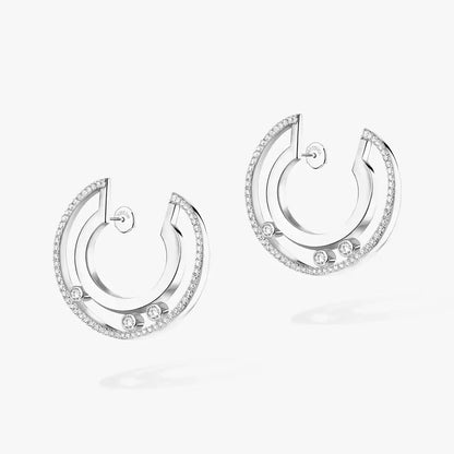 [Luxery]Move Romane Small Diamond Hoop Earrings