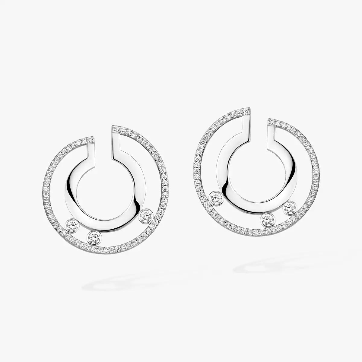 [Luxery]Move Romane Small Diamond Hoop Earrings