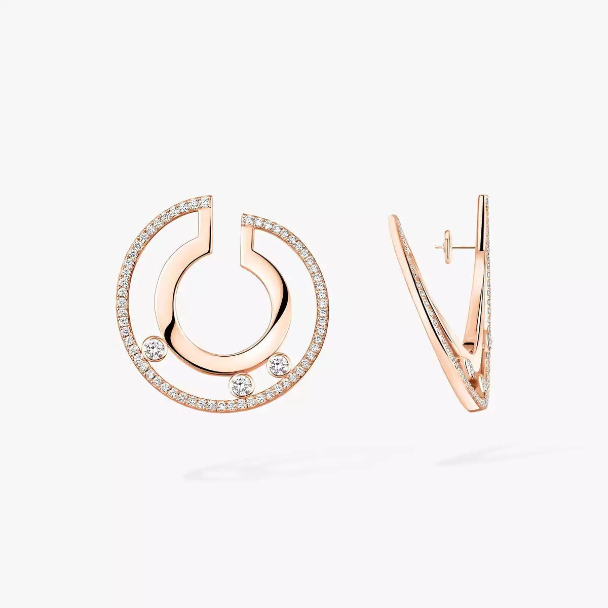 [Luxery]Move Romane Small Diamond Hoop Earrings