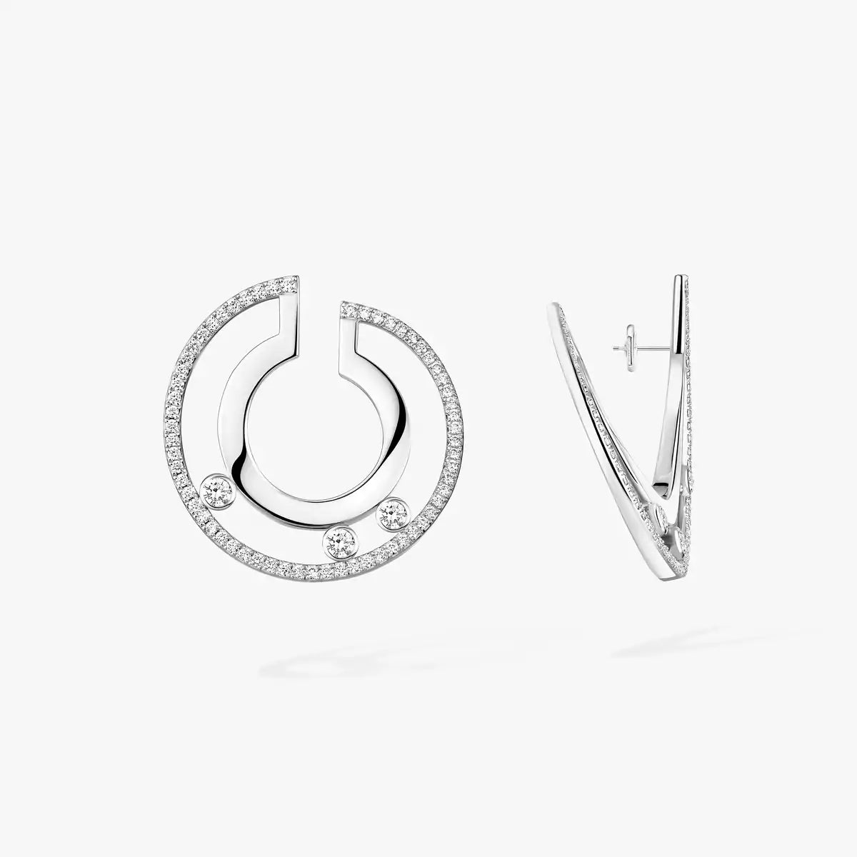 [Luxery]Move Romane Small Diamond Hoop Earrings