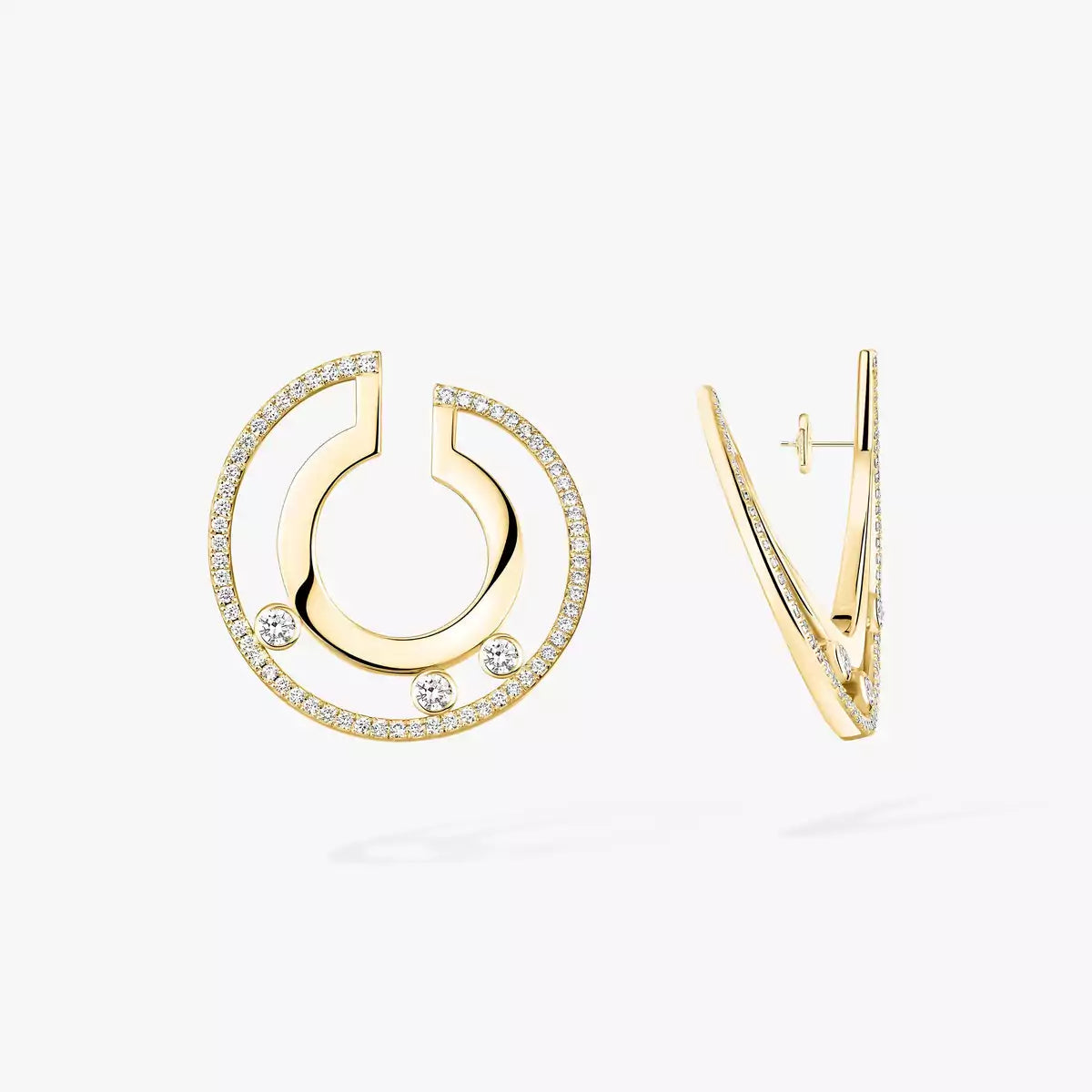 [Luxery]Move Romane Small Diamond Hoop Earrings