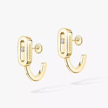 [Luxery]Diamond Mini Hoop Earrings Move Classique