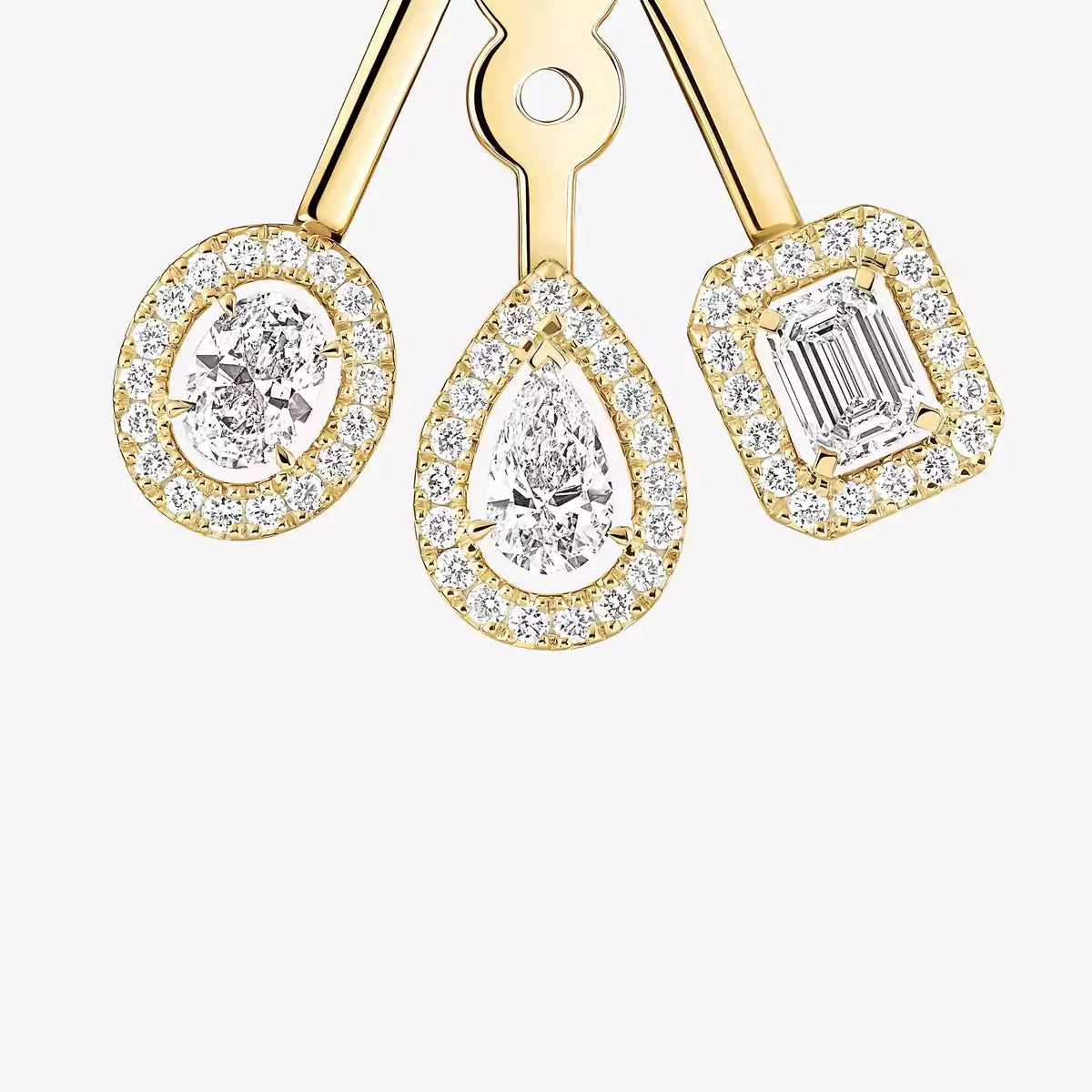 [Luxery] My Twin Trio  Diamond Earrings