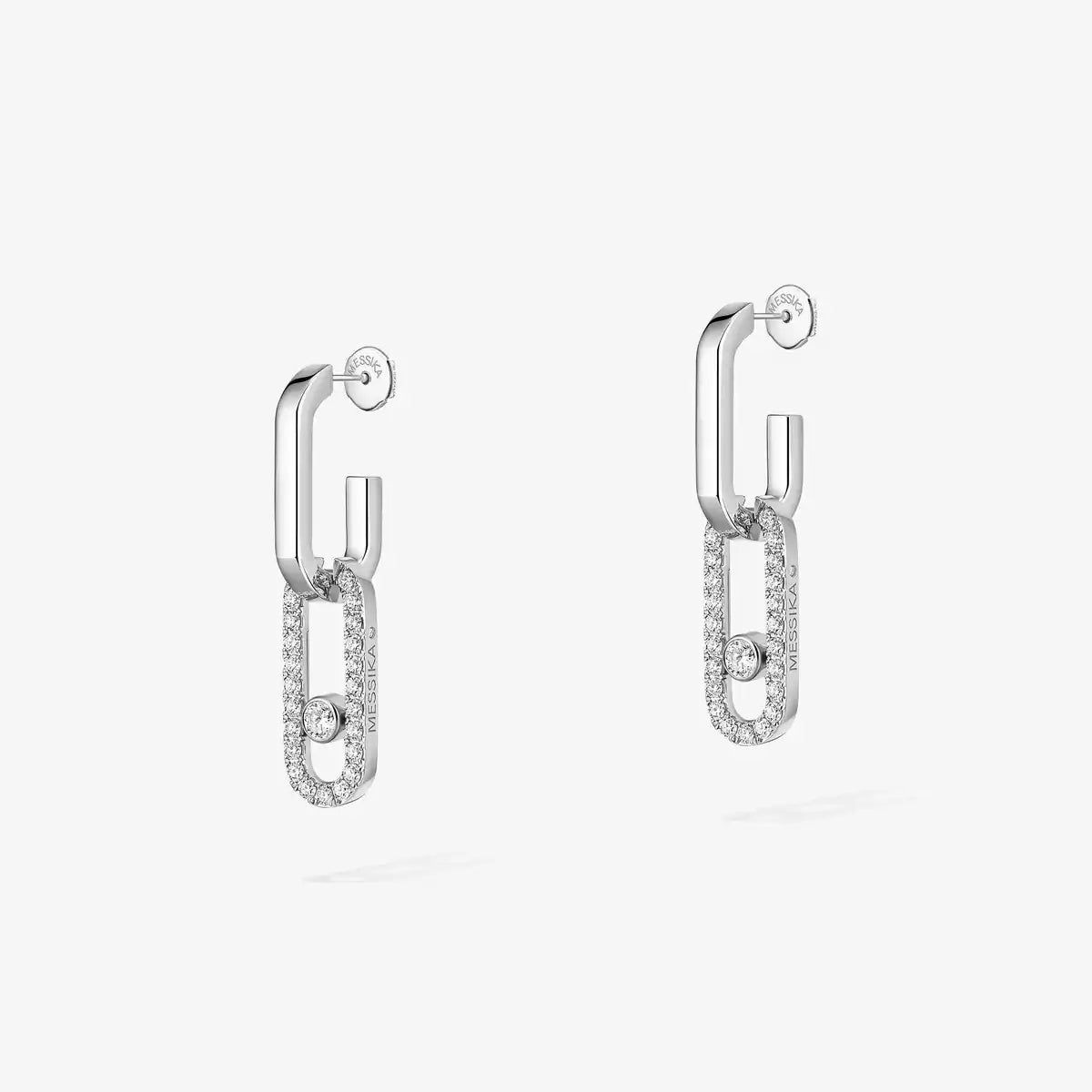 [Luxery]Move Link Diamond Earrings