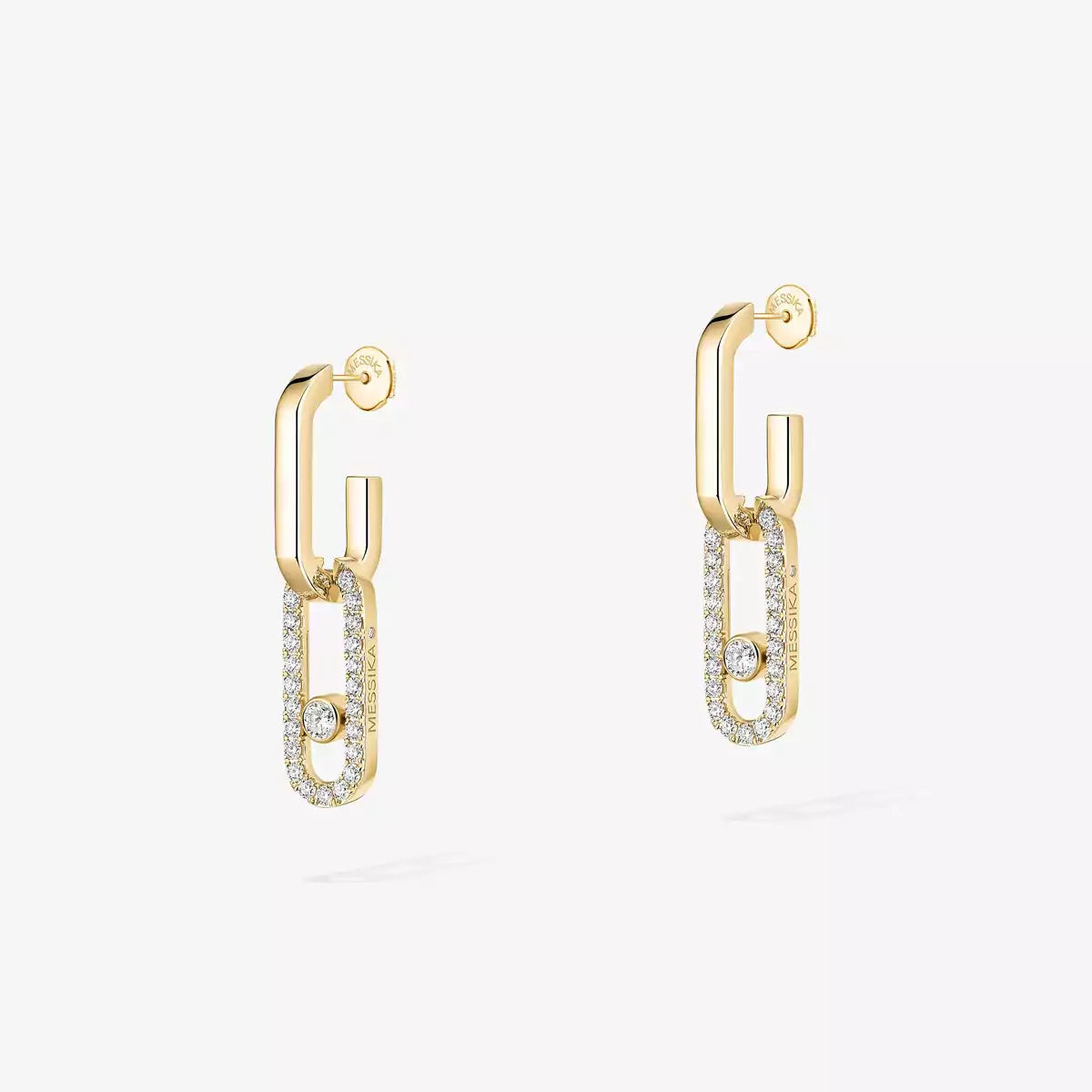 [Luxery]Move Link Diamond Earrings