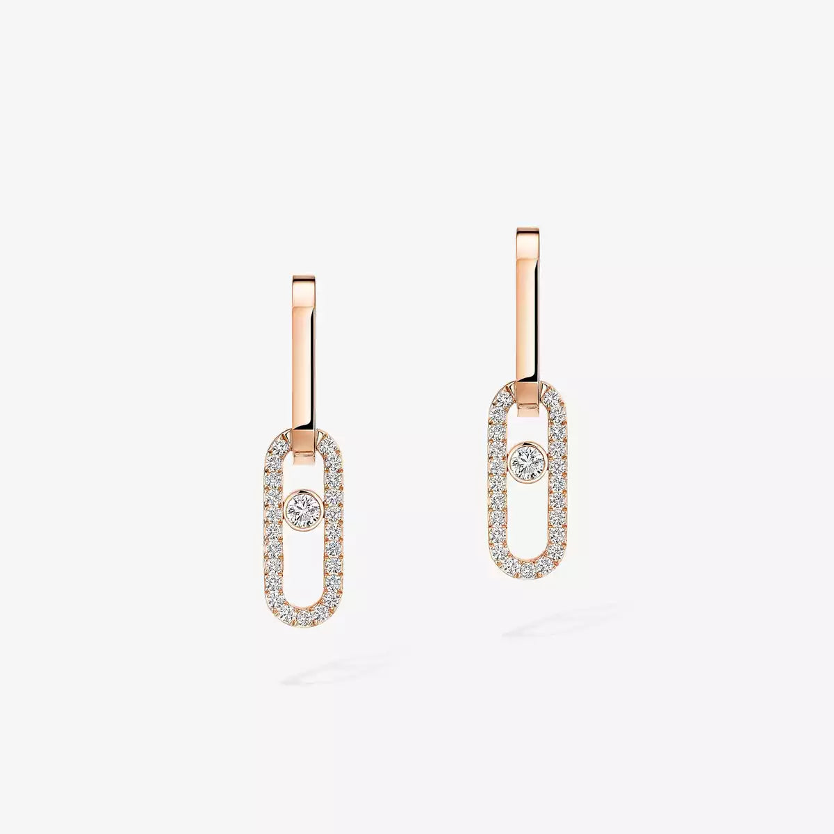 [Luxery]Move Link Diamond Earrings