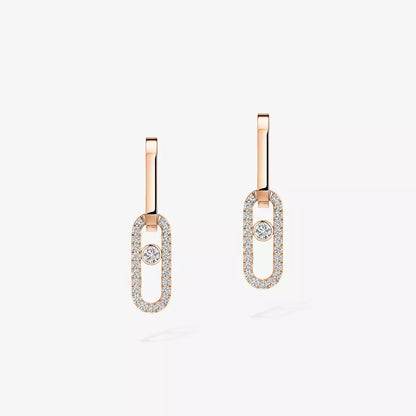 [Luxery]Move Link Diamond Earrings