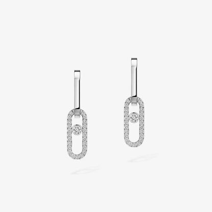 [Luxery]Move Link Diamond Earrings