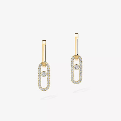 [Luxery]Move Link Diamond Earrings