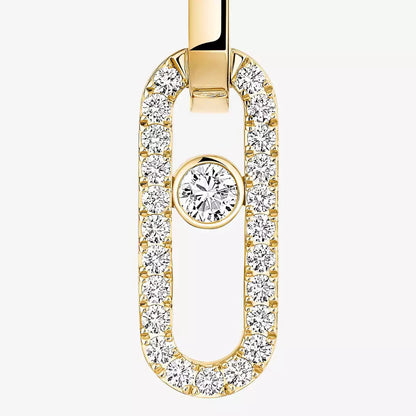 [Luxery]Move Link Diamond Earrings