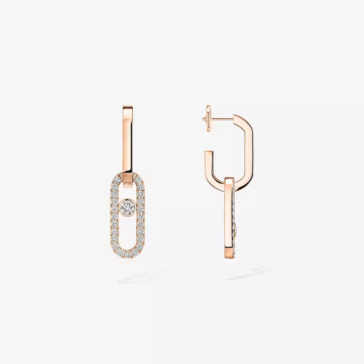 [Luxery]Move Link Diamond Earrings