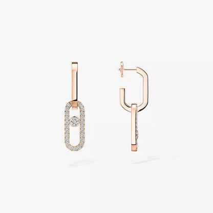 [Luxery]Move Link Diamond Earrings