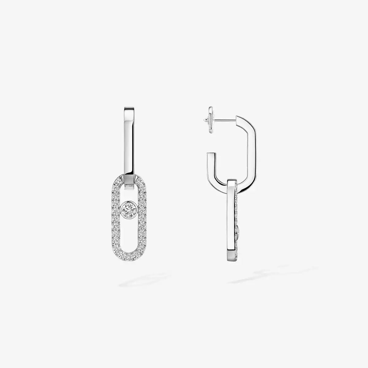 [Luxery]Move Link Diamond Earrings