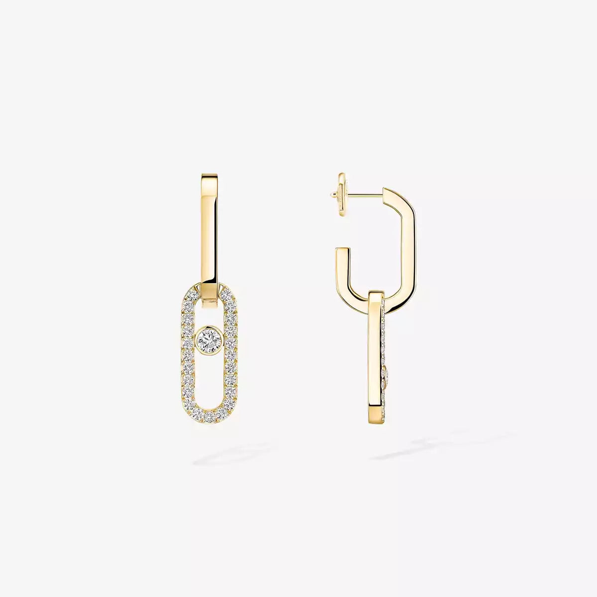 [Luxery]Move Link Diamond Earrings