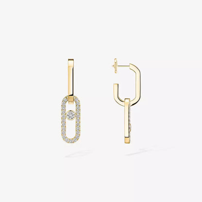 [Luxery]Move Link Diamond Earrings