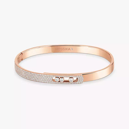 [Luxery]Move Noa Rose Gold Pavé Diamond Bangle Bracelet
