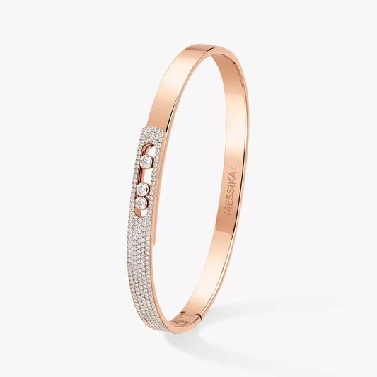[Luxery]Move Noa Rose Gold Pavé Diamond Bangle Bracelet