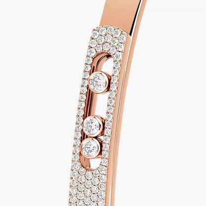 [Luxery]Move Noa Rose Gold Pavé Diamond Bangle Bracelet
