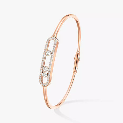 [Luxery]Move Pavé Diamond Bangle Bracelet M