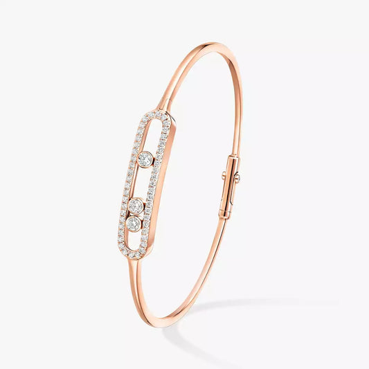 [Luxery]Move Pavé Diamond Bangle Bracelet M