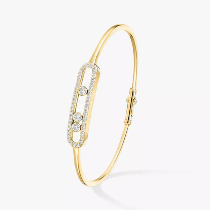 [Luxery]Move Pavé Diamond Bangle Bracelet M
