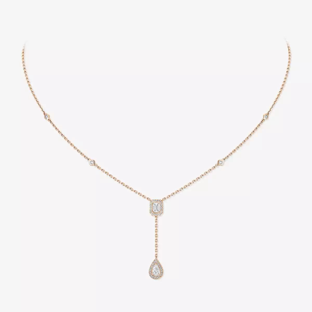 [Luxery]Gold Diamond Tie Necklace