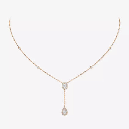 [Luxery]Gold Diamond Tie Necklace