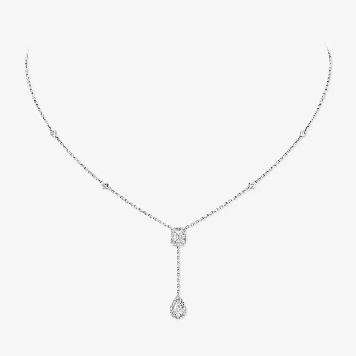 [Luxery]Gold Diamond Tie Necklace
