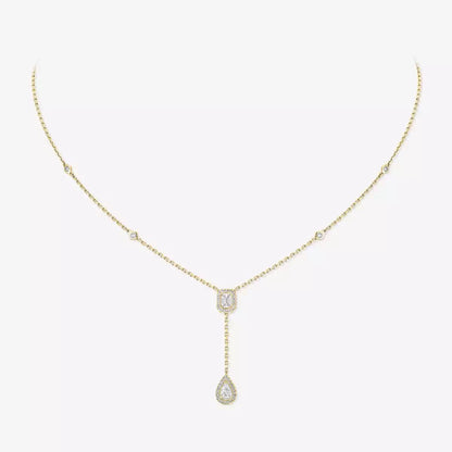 [Luxery]Gold Diamond Tie Necklace