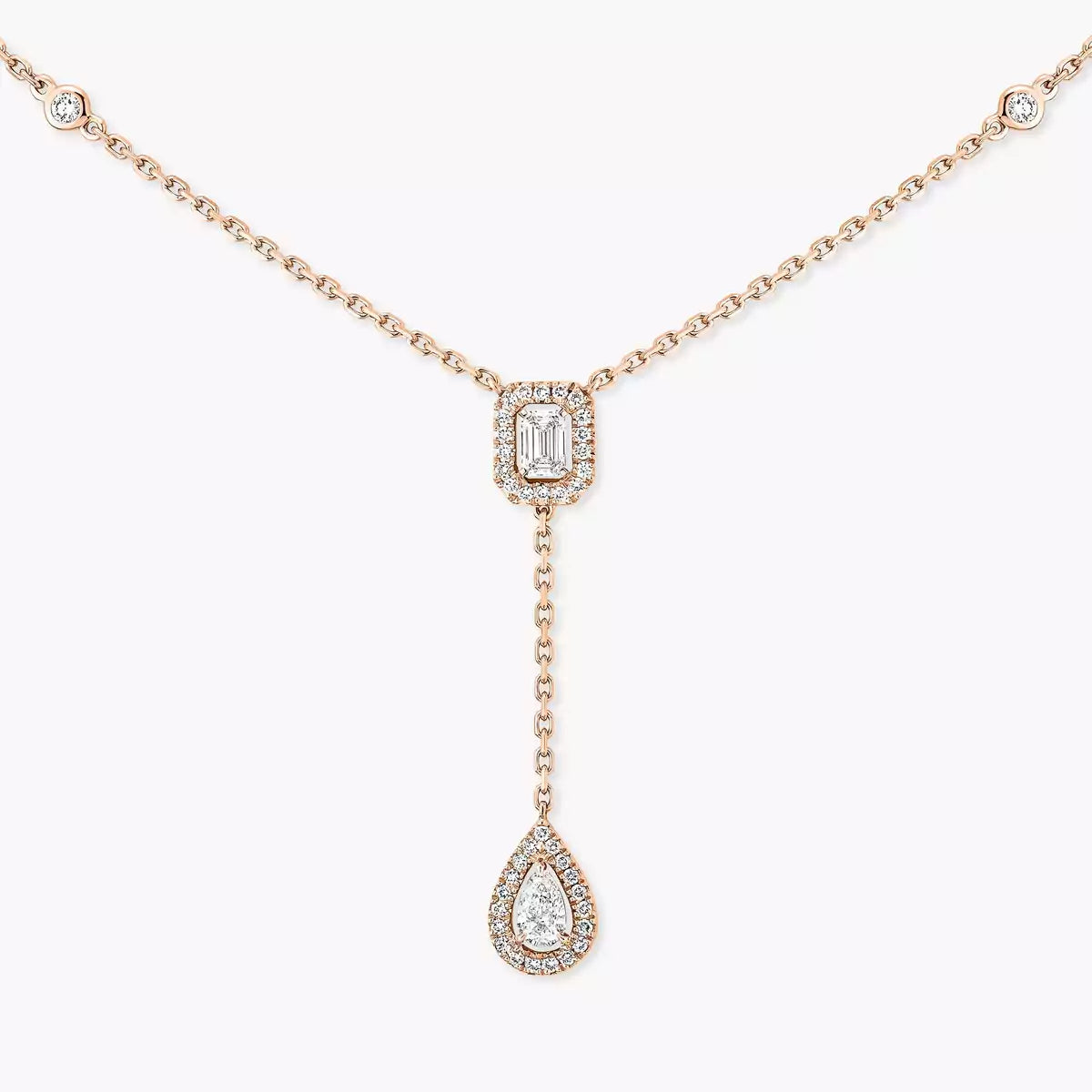 [Luxery]Gold Diamond Tie Necklace