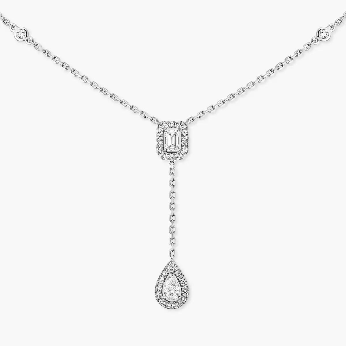 [Luxery]Gold Diamond Tie Necklace
