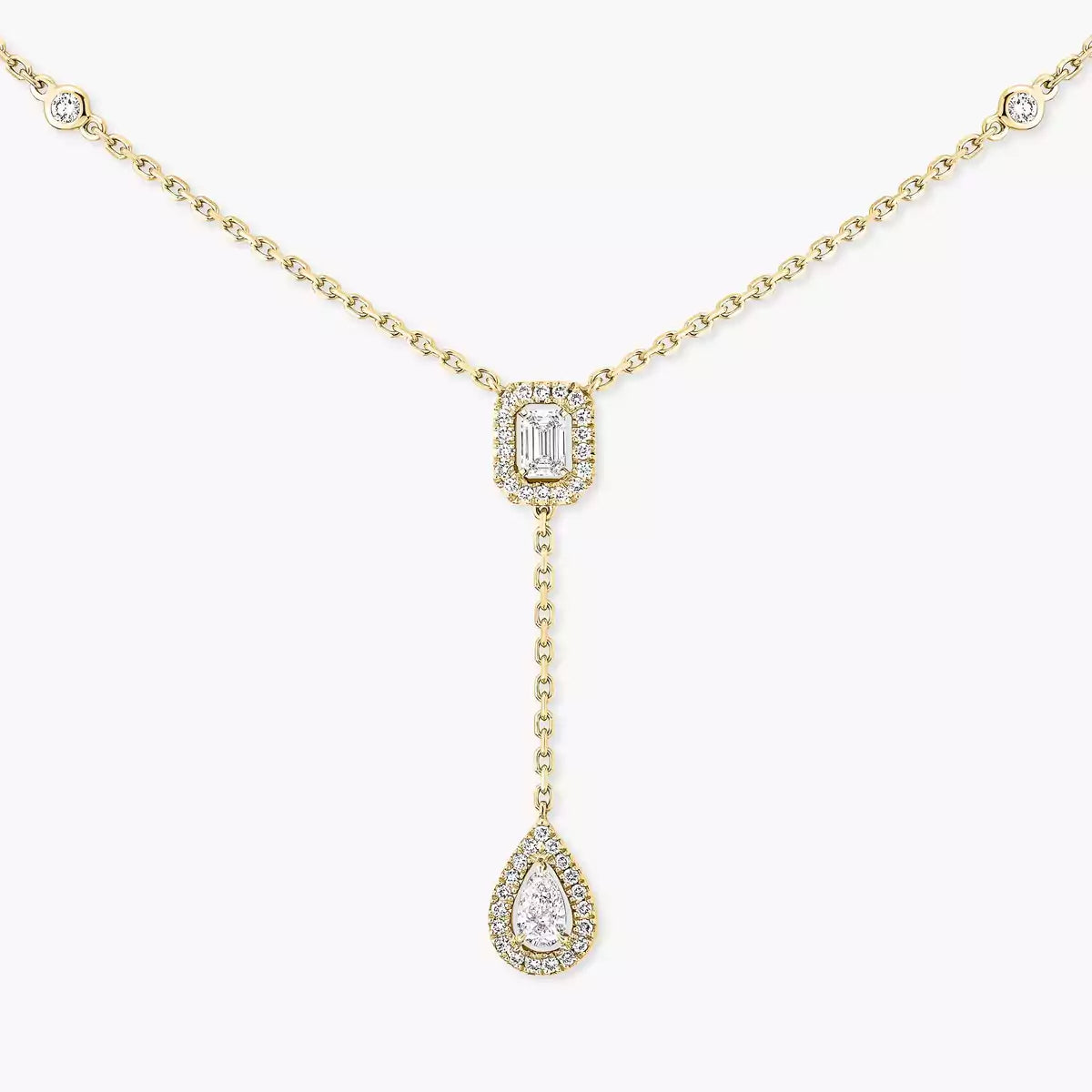 [Luxery]Gold Diamond Tie Necklace