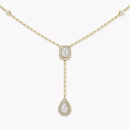 [Luxery]Gold Diamond Tie Necklace