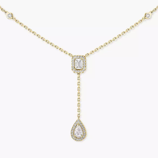 [Luxery]Gold Diamond Tie Necklace