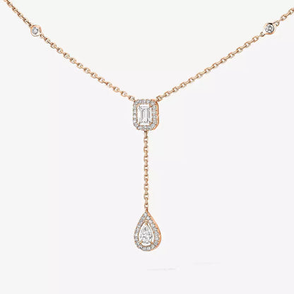 [Luxery]Gold Diamond Tie Necklace