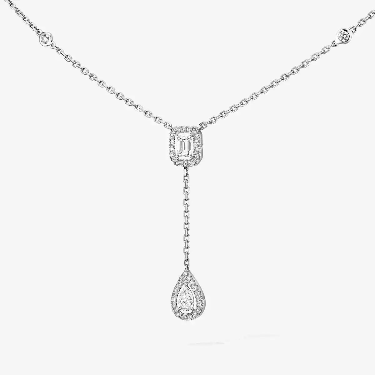 [Luxery]Gold Diamond Tie Necklace