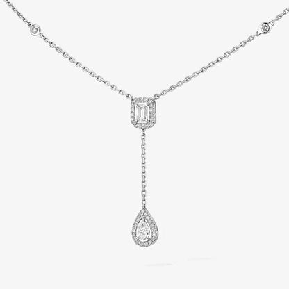 [Luxery]Gold Diamond Tie Necklace