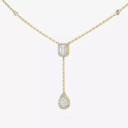 [Luxery]Gold Diamond Tie Necklace