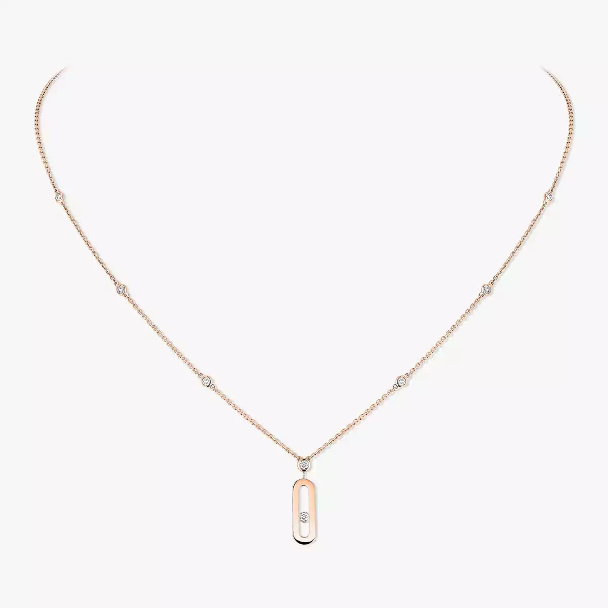 [Luxery] Move Uno Gold Diamond Long Necklace