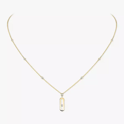 [Luxery] Move Uno Gold Diamond Long Necklace