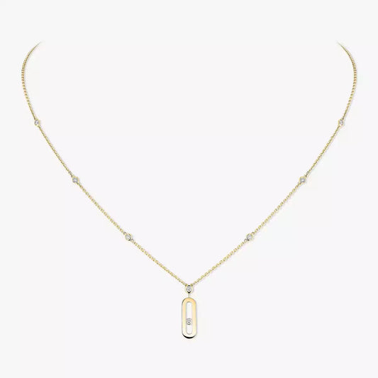 [Luxery] Move Uno Gold Diamond Long Necklace