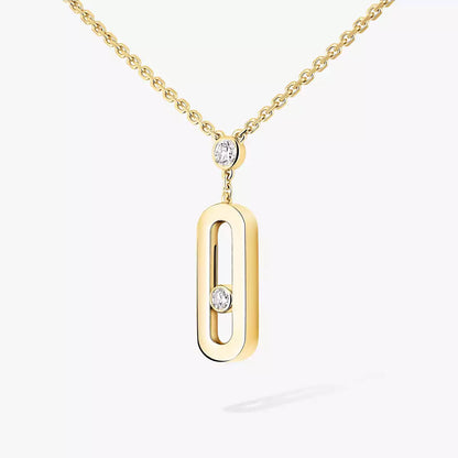 [Luxery] Move Uno Gold Diamond Long Necklace