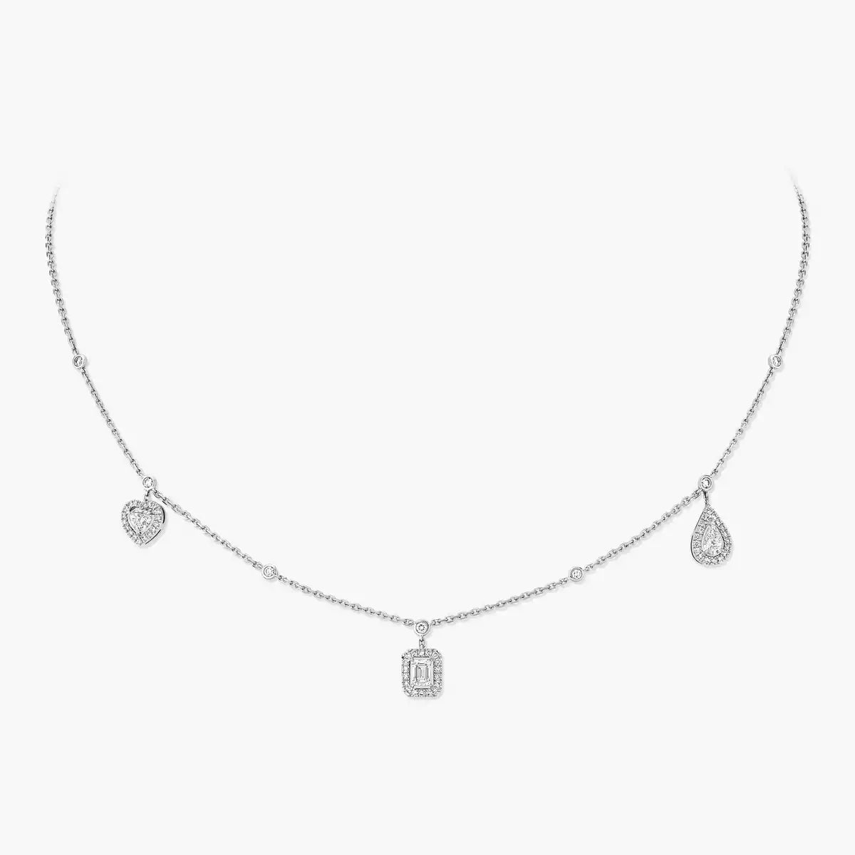 [Luxery]My Twin Diamond Necklace in Silver