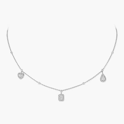[Luxery]My Twin Diamond Necklace in Silver