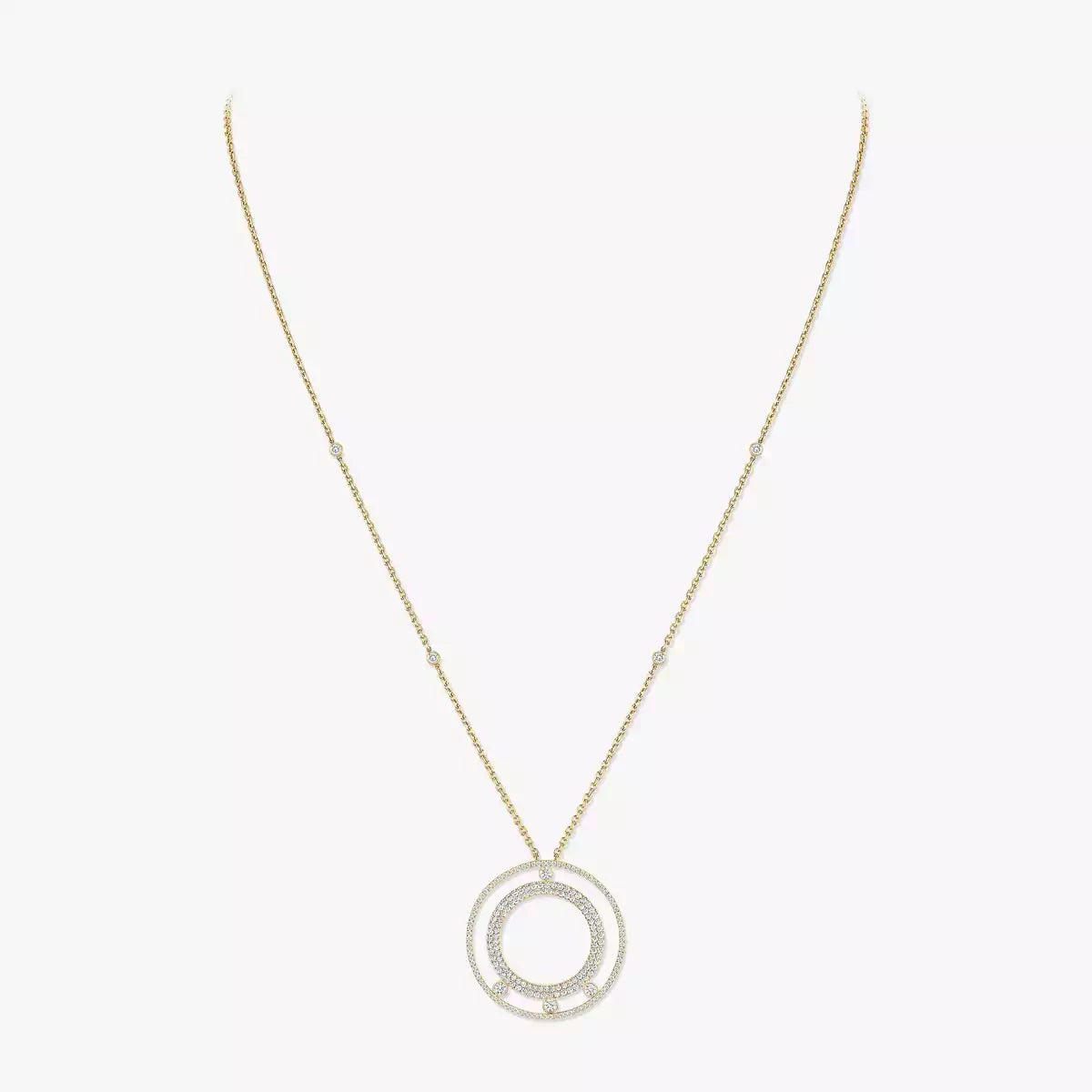 [Luxery]Move Romane Long Pave_-Set Diamond Necklace
