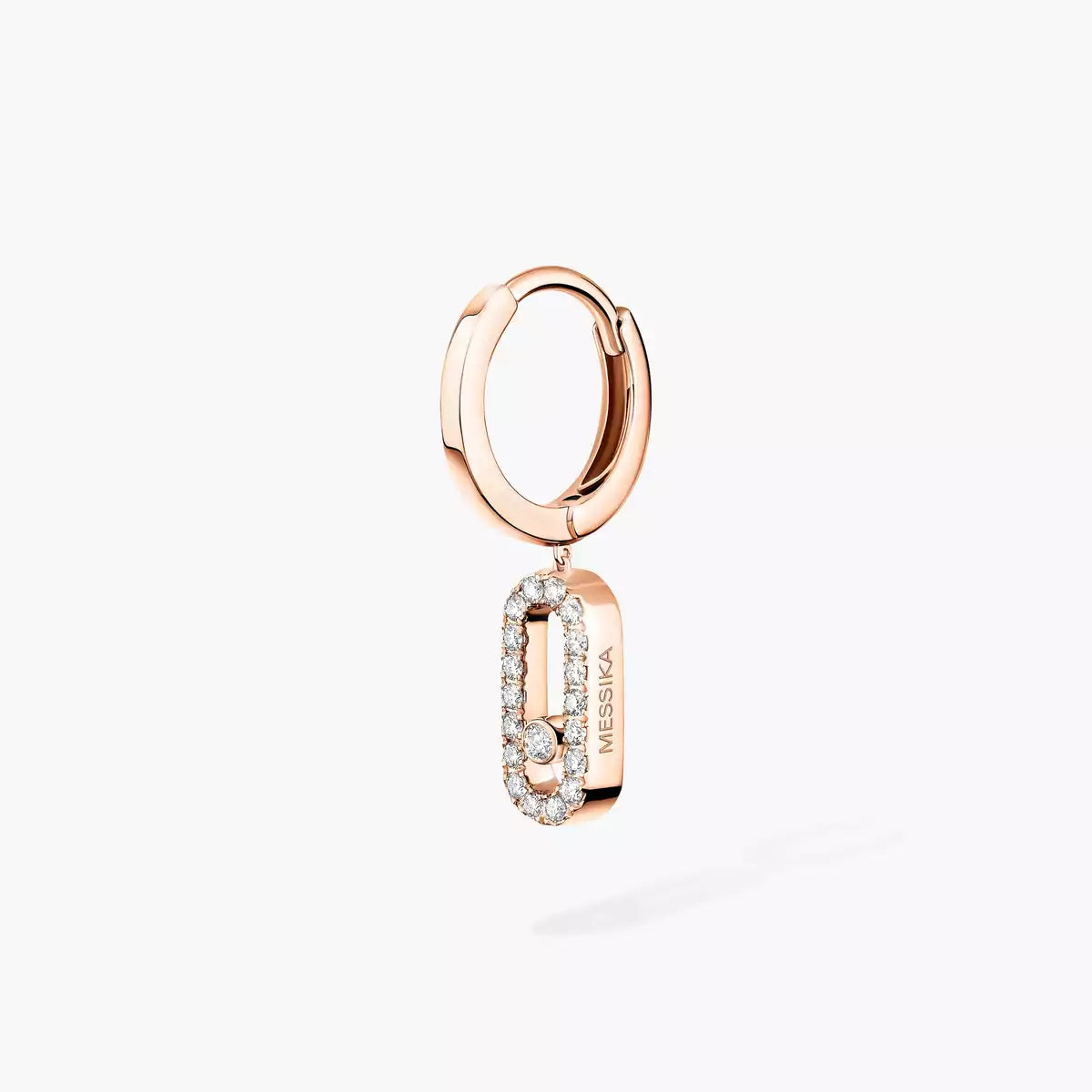 [Luxery]Move Uno Single Diamond Hoop Earring