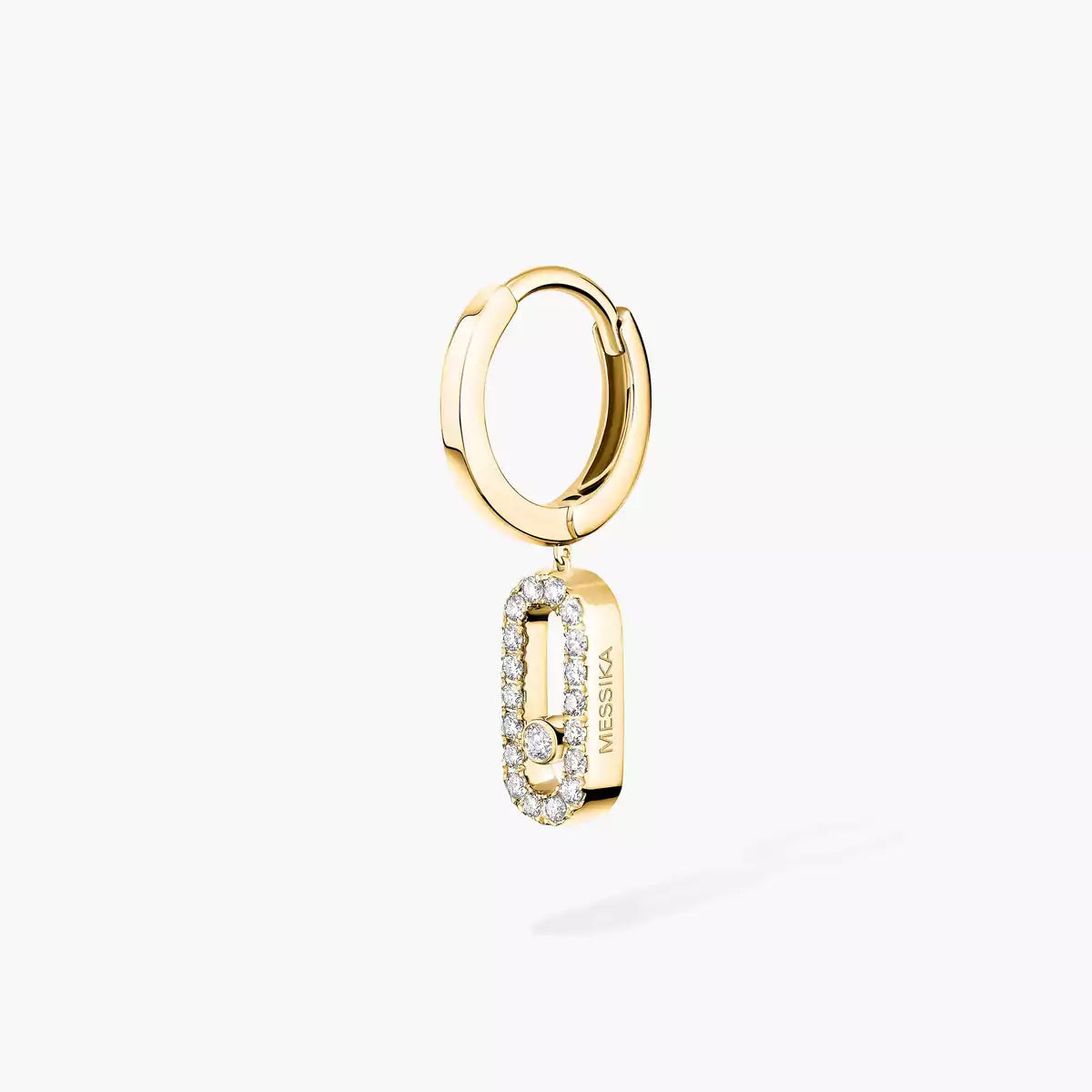 [Luxery]Move Uno Single Diamond Hoop Earring