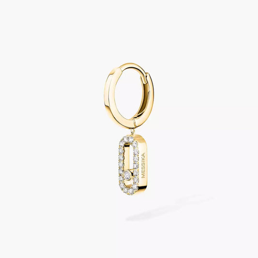 [Luxery]Move Uno Single Diamond Hoop Earring
